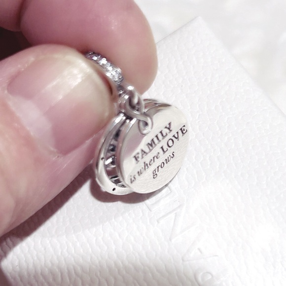 PANDORA Glow-in-the-dark Infinity Tree Double Dangle Charm w/box - Picture 5 of 8